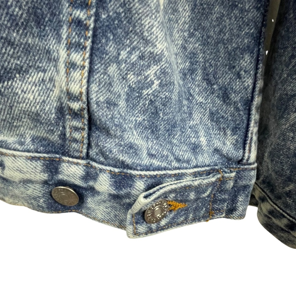 Vintage Men’s Acid Wash Denim Trucker Jacket M Union Pacific Resources 3D Letter - Picture 12 of 15